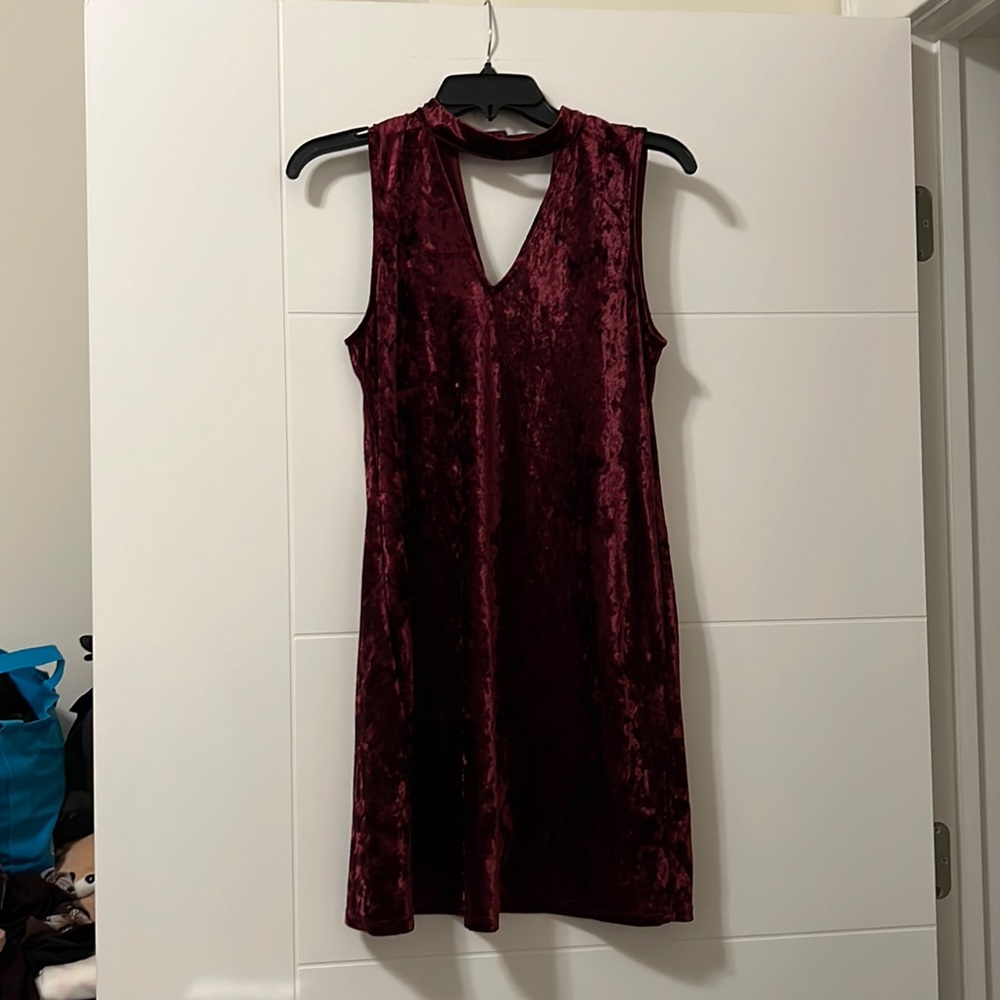 Purple Velvet Mini Dress